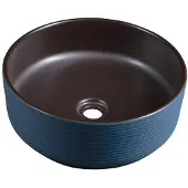 Hak Sapho PRIORI keramische wastafel, diameter 41 cm, blauw/bruin