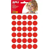 APLI Kids stickers, cirkel diameter 20 mm, blister met 180 stuks, rood - 8 stuks