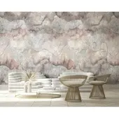Overig Fotobehang Smart Art Gallery - Roze - Grijs - Vergrijsd Roze-beige - Grijs-blauw - 2,70m X 212cm