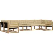 vidaXL Buiten bank set 7 st Wit en Beige