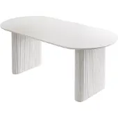 Lookway Eettafel OVI met geribbelde tafelvoet, mat wit