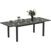 Outsunny Gartentisch Aluminium Grau