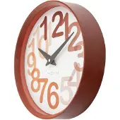 Nextime Wandklok 30cm-Silent-Spice Oranje-Plastic-'Groot Getal'