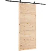 vidaXL Schuifdeur Naturel 100 x 208 cm Massief grenenhout