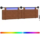 vidaXL Hangend hoofdbord Met LED-verlichting Bruin Antiek PU