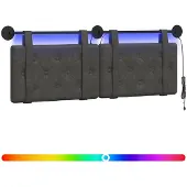 vidaXL Hangend hoofdbord Met LED-verlichting Zwart Antiek PU