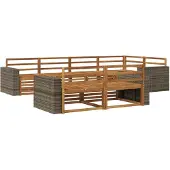 vidaXL Buiten bank set 7 st Naturel