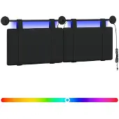 vidaXL Hangend hoofdbord Zwart Stof