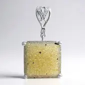 Cavill - Hanger 925 Sterling Zilver - Glitter Agaat 12,11 ct & Witte Topaas 0,011 ct - Antiek Kussen Cabochon - Elegante Dames Sieraad