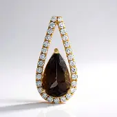 Cavill - Gouden Hanger 9K Geelgoud met 2,49 ct Onverhitte Peervormige Tanzaniet - 0,4 ct Diamanten - Luxe Elegante Druppelvorm Goud Sieraad