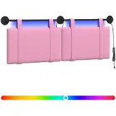 vidaXL Hangend hoofdbord Met LED-verlichting Roze Stof