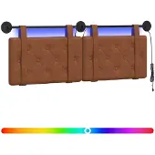 vidaXL Hangend hoofdbord Met LED-verlichting Bruin Antiek PU