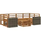 vidaXL Buiten bank set 7 st Naturel Massief Acacia Hout