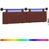 Syfax Hangend hoofdbord Glanzend Bruin Antiek PU
