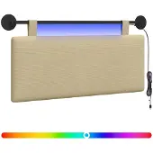 vidaXL Hangend hoofdbord Lichtgroen Grijs Corduroy stof