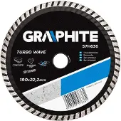 Graphite Tarcza - Diamantzaagblad - 180mm - Turbo Wave - Bouw