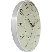 Nextime Wandklok 30,5cm-Koepelglazen lens-Silent-Silver/Lichtgroen-aluminium-'Rotterdam'