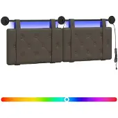 vidaXL Hangend hoofdbord Met LED-verlichting Grijs Kunstleer
