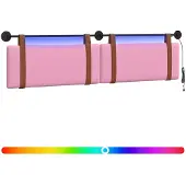 vidaXL Hangend hoofdbord Met LED-verlichting Roze Antiek PU