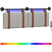 vidaXL Hangend hoofdbord Wolkgrijs Antiek PU