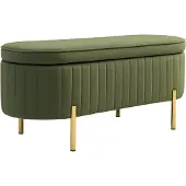 HOMCOM Opbergottomaan Polyester, Metaal 108L x 44B x 43,5H cm Groen