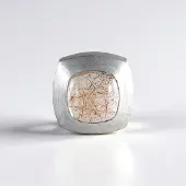 Cavill - Rutielkwarts Hanger - 925 Sterling Zilver Pt Geplateerd - 8,08 Ct Braziliaanse Edelsteen - Antiek Kussen Cabochon - Modern Minimalistisch