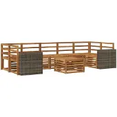 vidaXL Buiten bank set 8 st Naturel Massief Acacia Hout