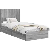 vidaXL Bedframe met opbergruimte en hoofdbord 2 st Bewerkt hout