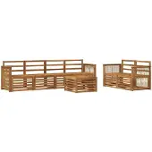 vidaXL Buiten bank set 7 st Naturel Massief Acacia Hout
