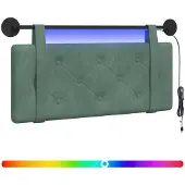vidaXL Hangend hoofdbord Met LED-verlichting Zeegroen Fluweel