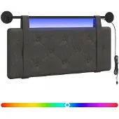 vidaXL Hangend hoofdbord Zwart Antiek PU