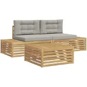 vidaXL 4 st Buiten bank set Polyester Wit