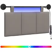 vidaXL Hangend hoofdbord Taupe Fluweel