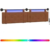 vidaXL Hangend hoofdbord Met LED-verlichting Bruin Antiek PU