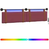 vidaXL Hangend hoofdbord Met LED-verlichting Wijnrood Antiek PU
