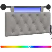 vidaXL Hangend hoofdbord Lichtgrijs Fluweel
