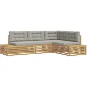 vidaXL 5 st Buiten bank set Polyester Wit