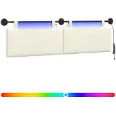 vidaXL Hangend hoofdbord Met LED-verlichting Crèmekleurig