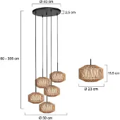 Steinhauer 5-lichts hanglamp Ropex 4525ZW - speelse touwlamp voor vide