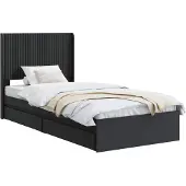 vidaXL Bedframe met opbergruimte en hoofdbord Zwart 75 x 190 cm