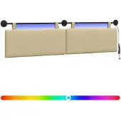vidaXL Hangend hoofdbord Lichtgroen Grijs Corduroy stof