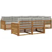 vidaXL Buiten bank set 7 st Naturel en lichtgrijs