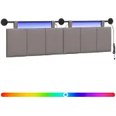 vidaXL Hangend hoofdbord Taupe Fluweel