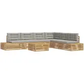 vidaXL 8 st Buiten bank set Polyester Wit