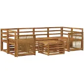 vidaXL Buiten bank set 7 st Naturel Massief Acacia Hout