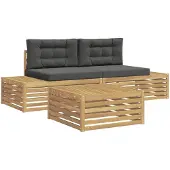 vidaXL 4 st Buiten bank set Polyester Wit