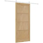 vidaXL Schuifdeur Natuurlijk en Wit 86 x 198,5 cm Massief grenenhout