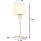 Steinhauer Tafellamp Ancilla, crème / amber, Woon-/ Eetkamer, metaal, Tafellamp