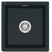 Deante Keramische spoelbak Sabor, 1 kom, 48x45 cm, Nero (zwart), zonder afvoerbak - Elegantie en moderne stijl in uw keuken