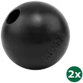 Kong extreme bal met gat zwart 2x 9x9x9 cm